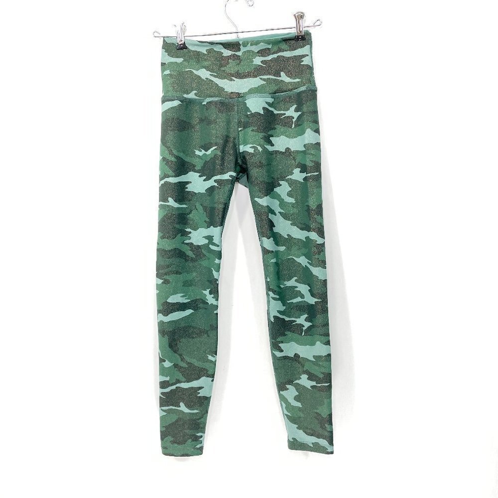 Beyond Yoga Leggings Womens XS Green Camouflage Camo‎ Elastic Waist Gym Workout